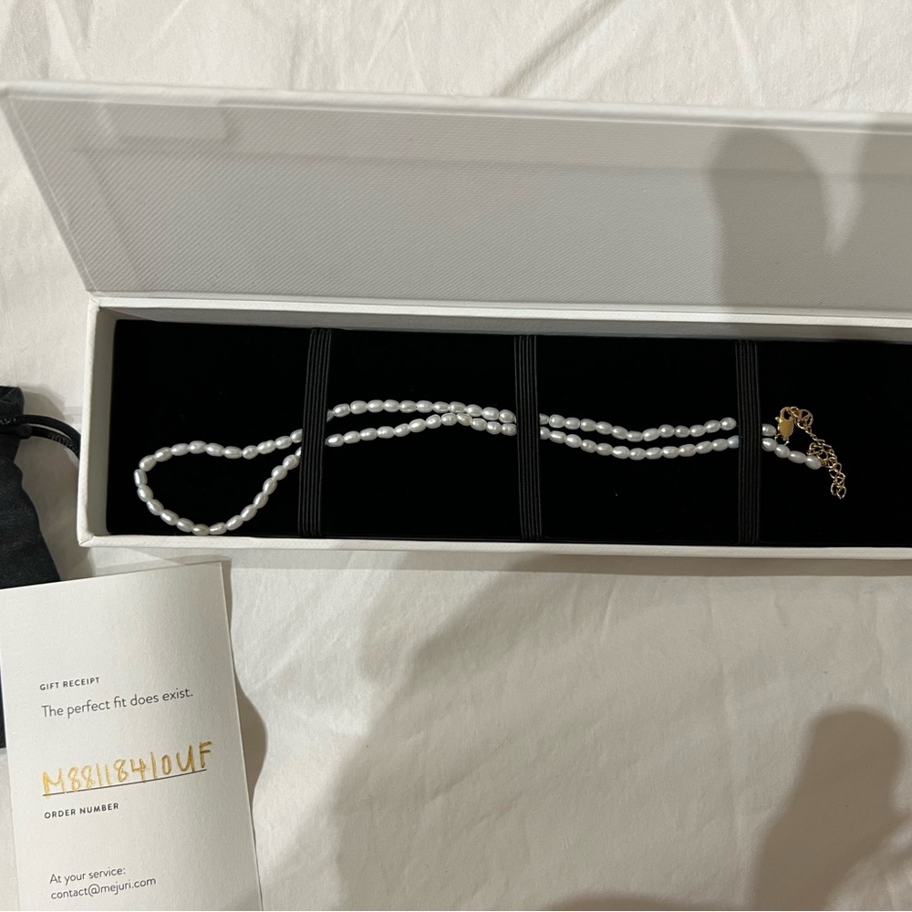 Mejuri Tiny Pearl Necklace, never worn